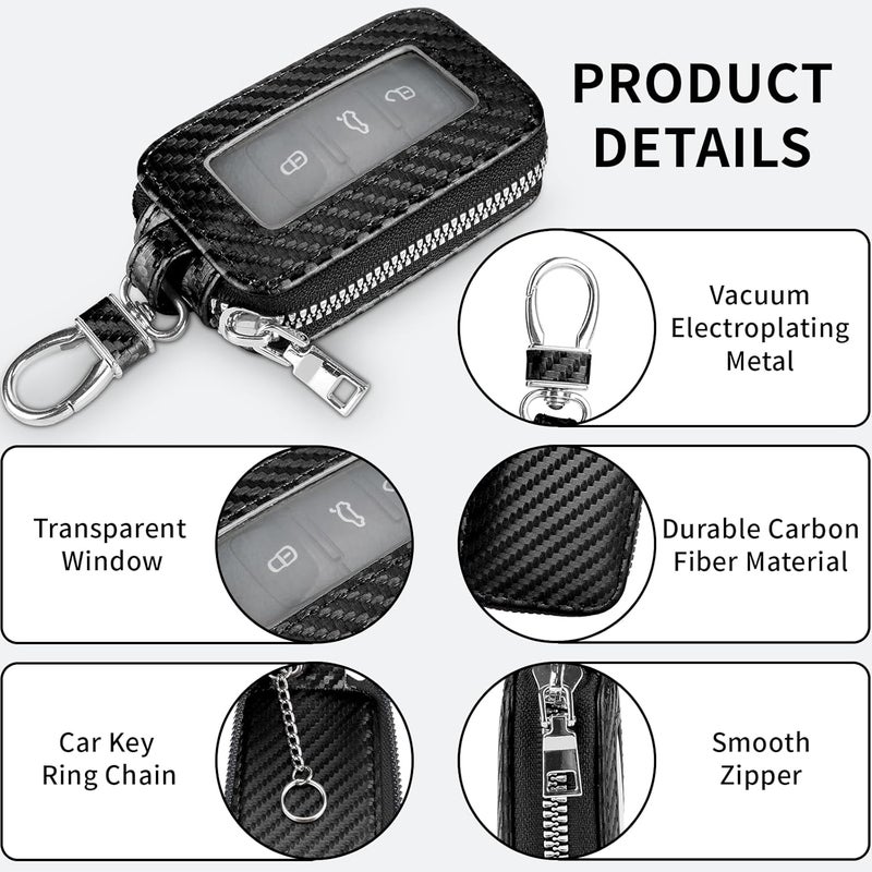 vvag Premium Car Key Fob Case Genuine Leather Car Smart Key fob Holder Car Remote Keychain Bag Universal - Image 3